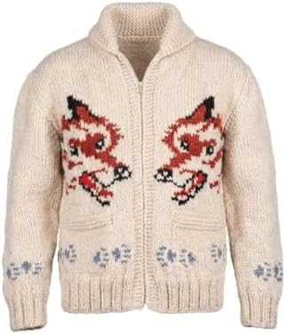 ZM ATTIRE Wolf Knitted Canadian Style Unisex Jacquard Knit Sweater